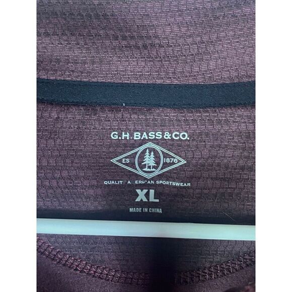 G.H. Bass & Co. Mens Heathered Purple Quarter Zip Fleece Top Size XL - Picture 4 of 4